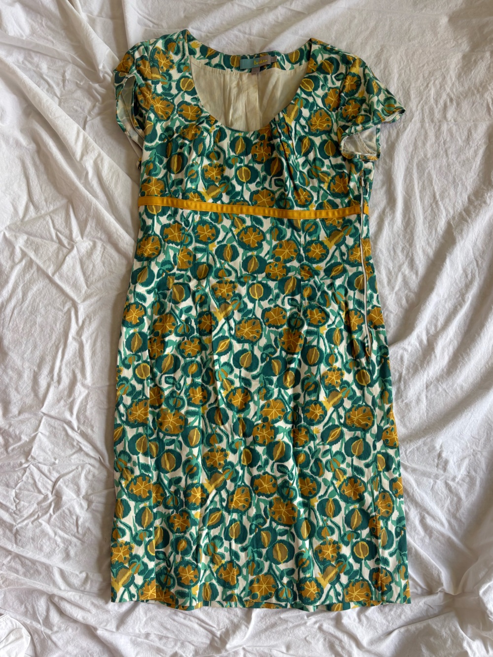 Boden Teal and Mustard Floral Maxi Dress